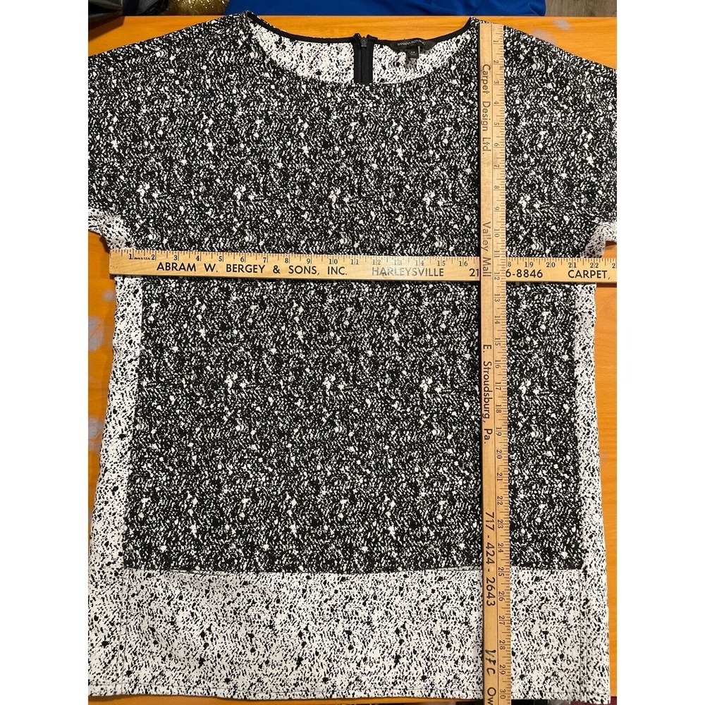Banana Republic Boxy Loose Mod Shift Mini Dress Black White XL 14 Chic Lagenlook - Picture 5 of 6